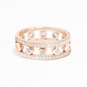 Anniversary Diamond Band, Statement Natural Diamond Band Ring, Unique Diamond Wedding Ring, Wide Diamond Ring, Diamond Wedding Band - Vida