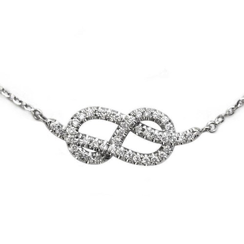 Infinity Knot Necklace Diamond Pendant Necklace White Gold Etsy