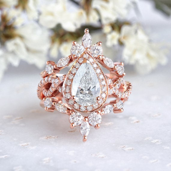 Vintage on sale teardrop ring