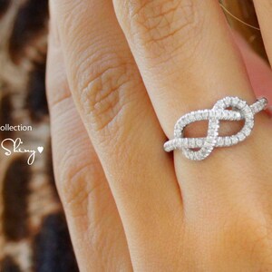 Infinity Engagement Ring, Unique Engagement Ring, The Original, 0.35 CT Diamond Ring, Unique Wedding Band, Love Knot Diamond Ring, Bridal image 2