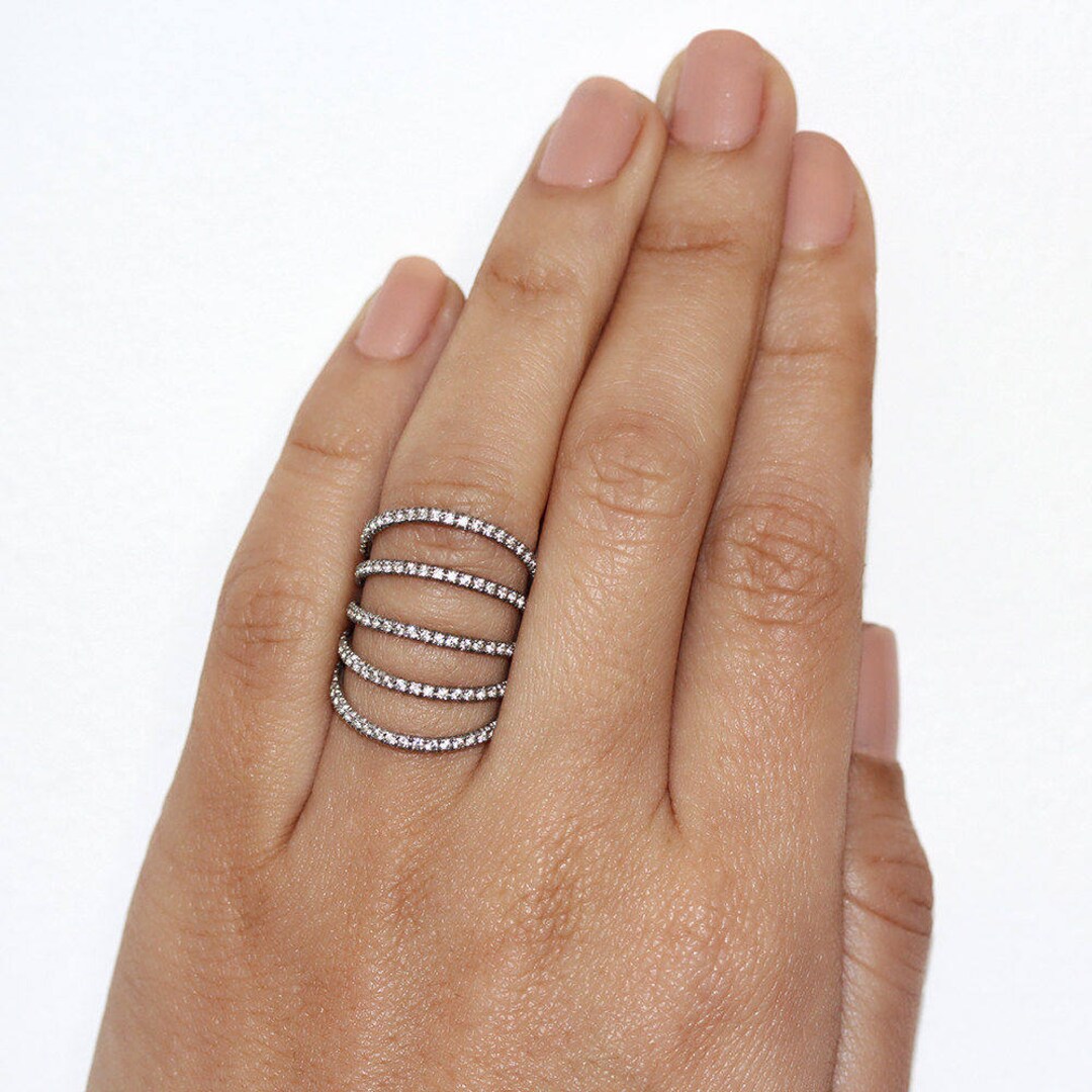 Statement Diamond Ring Unique Gold Diamond Ring Diamonds Etsy