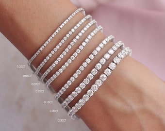 Lab Diamond Tennis Bracelet, 14K Solid Gold.