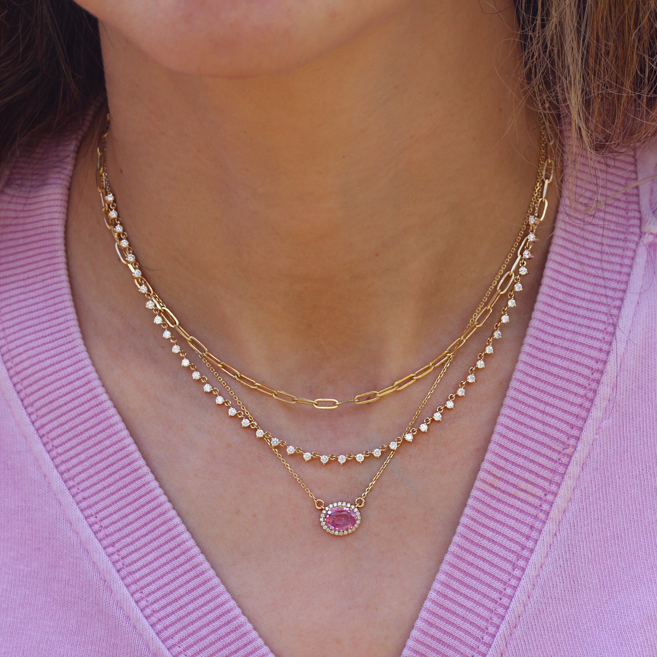 ★ROSEMONT★ [Rosemont] 14K Sapphire Chain Necklace Pins RB0 Amazon.com: TriJewels Pink Sapphire by Yard 13 Station