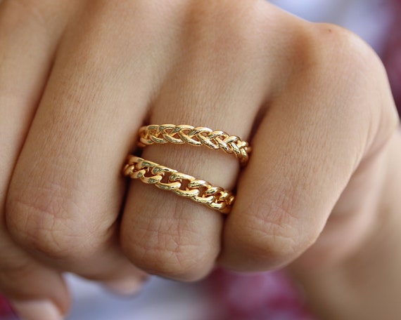 Fashion Gift Jewelry Stainless Steel Curb Chain Design Gold Plated Rings  for Hip Hop Men Lady - China Ring and Fashion Jewelry price |  Made-in-China.com