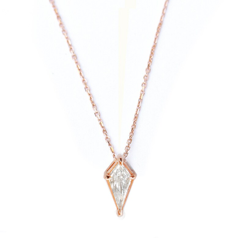 Kite Diamond Pendant Necklace Geometric Shield Diamond - Etsy
