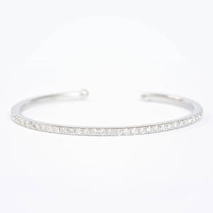 Pave Diamonds Cuff Bangle - SCHITTEREND - Big Diamonds Bangle, Pave Setting-1,25 kt alledaagse diamanten sieraden, jubileum, verjaardag, push-cadeau