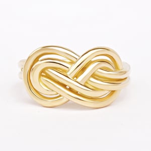 Double Infinity Knot Gold Ring, Unique Wedding Ring Unisex, Women Wedding Bands, statement 14K/18K gold Ring, Anniversary Band, Fashion Ring