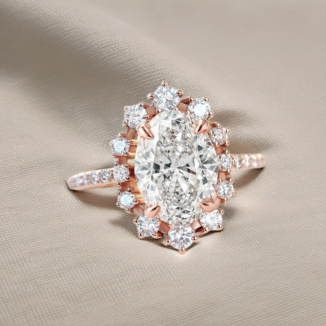 2.5ct Oval Lab Diamond Halo Engagement Ring | IGI Certified D-F VVS1-2 ...