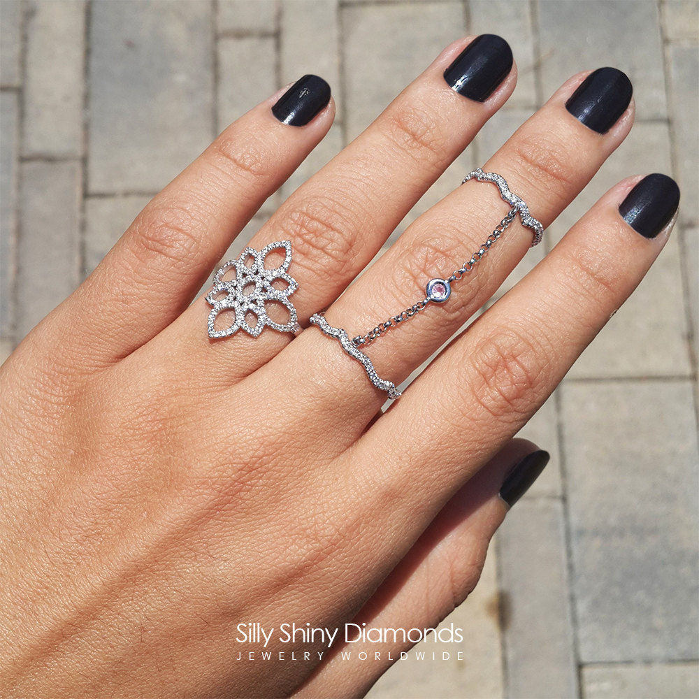 Two Finger Ring with Chains – Uj-Jewelry