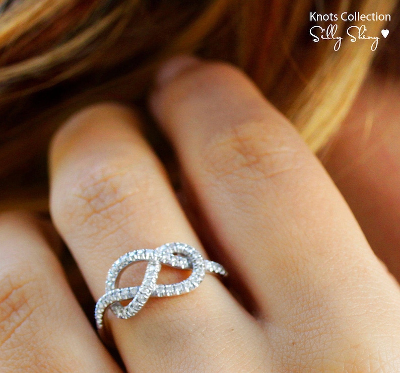 Infinity Engagement Ring, Unique Engagement Ring, The Original, 0.35 CT Diamond Ring, Unique Wedding Band, Love Knot Diamond Ring, Bridal image 4