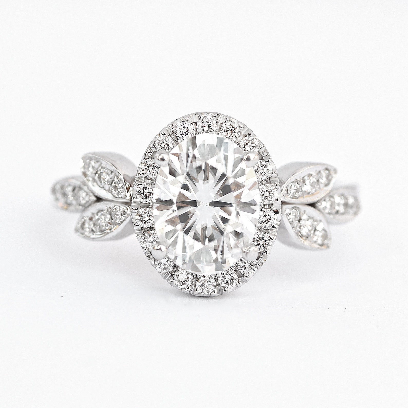 Unique Victorian Moissanite Engagement Rings 1.5 Ct Oval Etsy