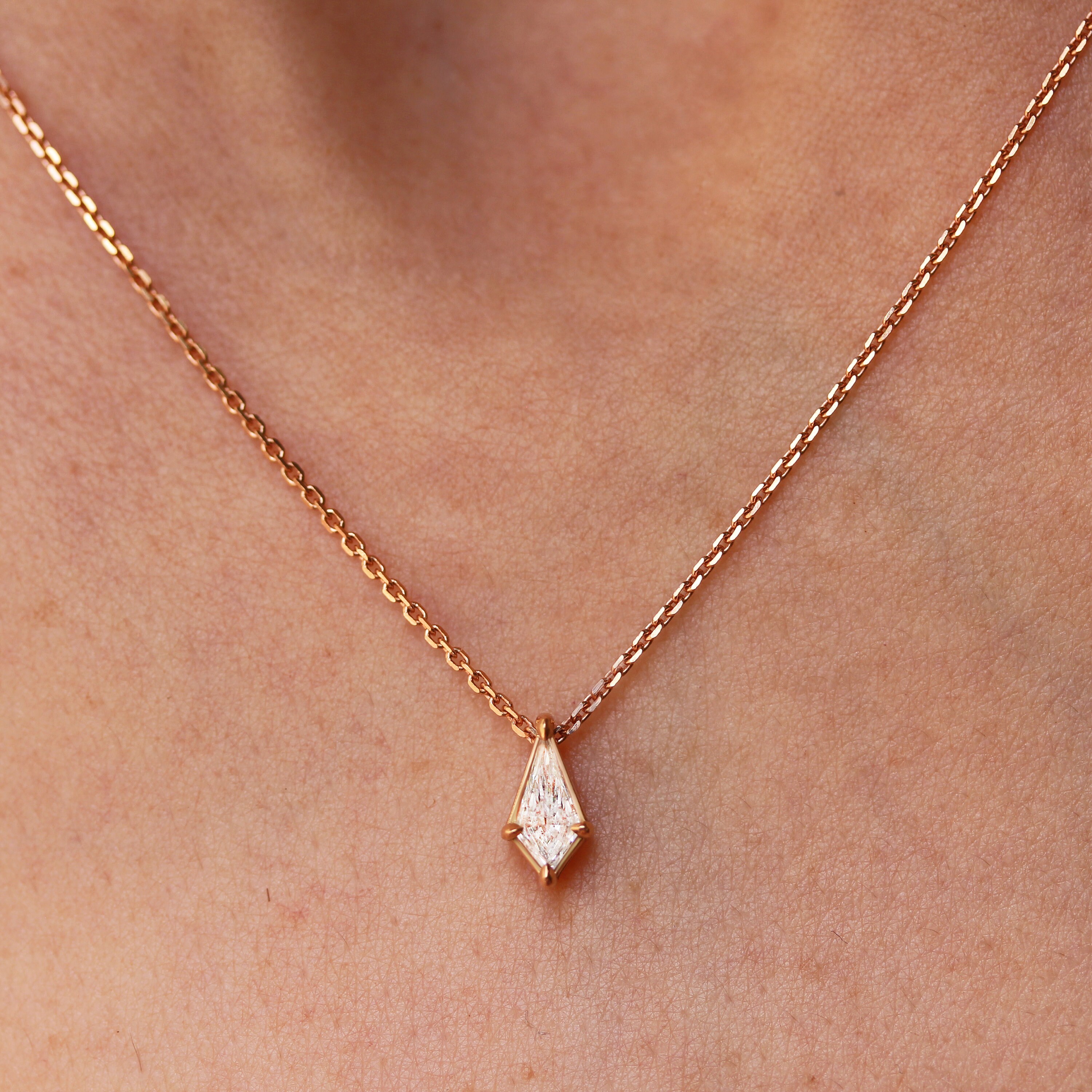Kite Diamond UP Pendant Necklace Shield 