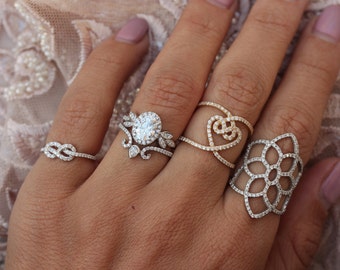 Wedding Engagement Vintage Rings Set Crown Royal Style Wedding Engagement Vintage Rings Set Crown Royal Style