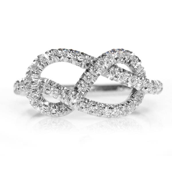 Infinity Engagement Ring, Unique Engagement Ring, The Original, 0.35 CT Diamond Ring, Unique Wedding Band, Love Knot Diamond Ring, Bridal