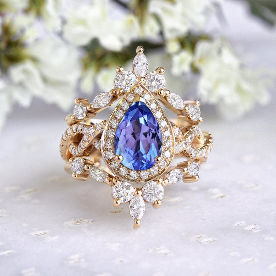 Vintage tanzanite engagement clearance rings