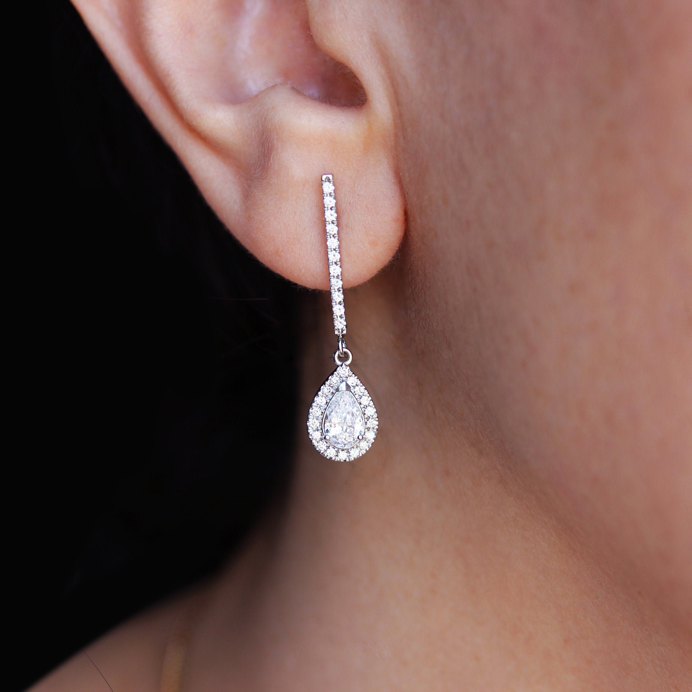 Flipkart.com - Buy Kai Jewel Kai Jewel - Dancing Tear Drop Crystal Silver Drop  Earrings Cubic Zirconia Silver Drops & Danglers Online at Best Prices in  India