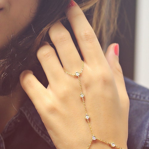 Diamonds by the Yard Hand Bracelet Ring 