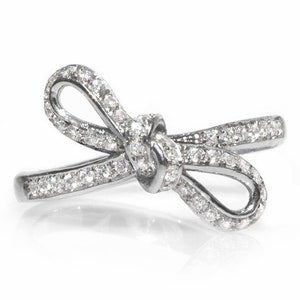 Unique Diamond Wedding Ring, Bow Diamond Ring, Tie The Knot Wedding Diamond Band, Unique right hand diamond ring, Love Knot Diamond Ring image 4