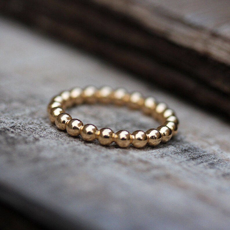 Gold Bubbles Wedding Band Gold Beads Wedding Ring Women Etsy