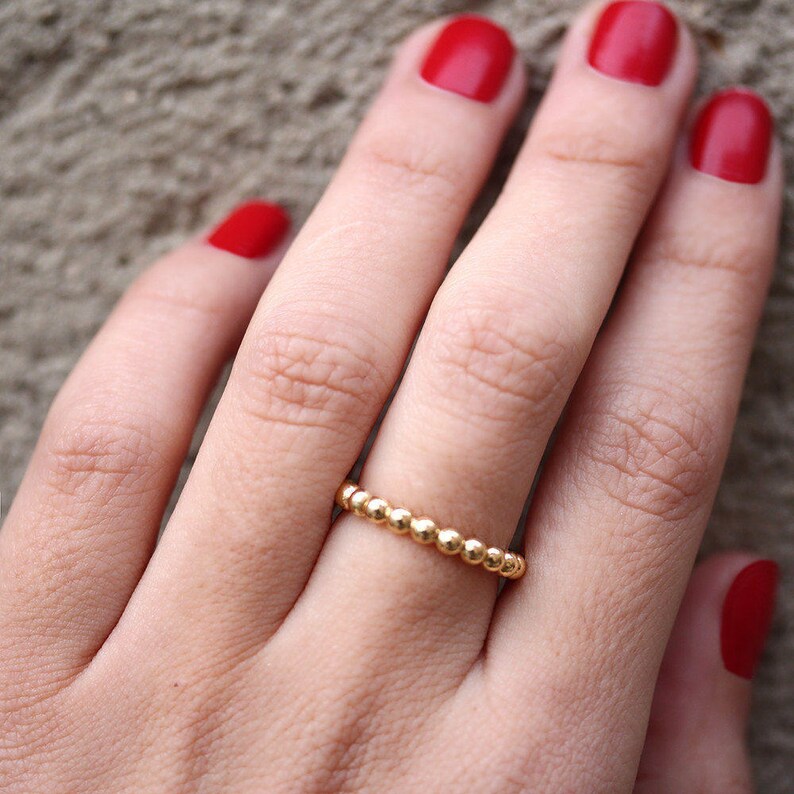 Gold Bubbles Wedding Band Gold Beads Wedding Ring Women Etsy