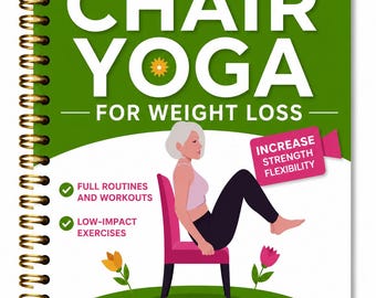 Libro de ejercicios de yoga en silla de 30 días para bajar de peso, personas mayores y principiantes.