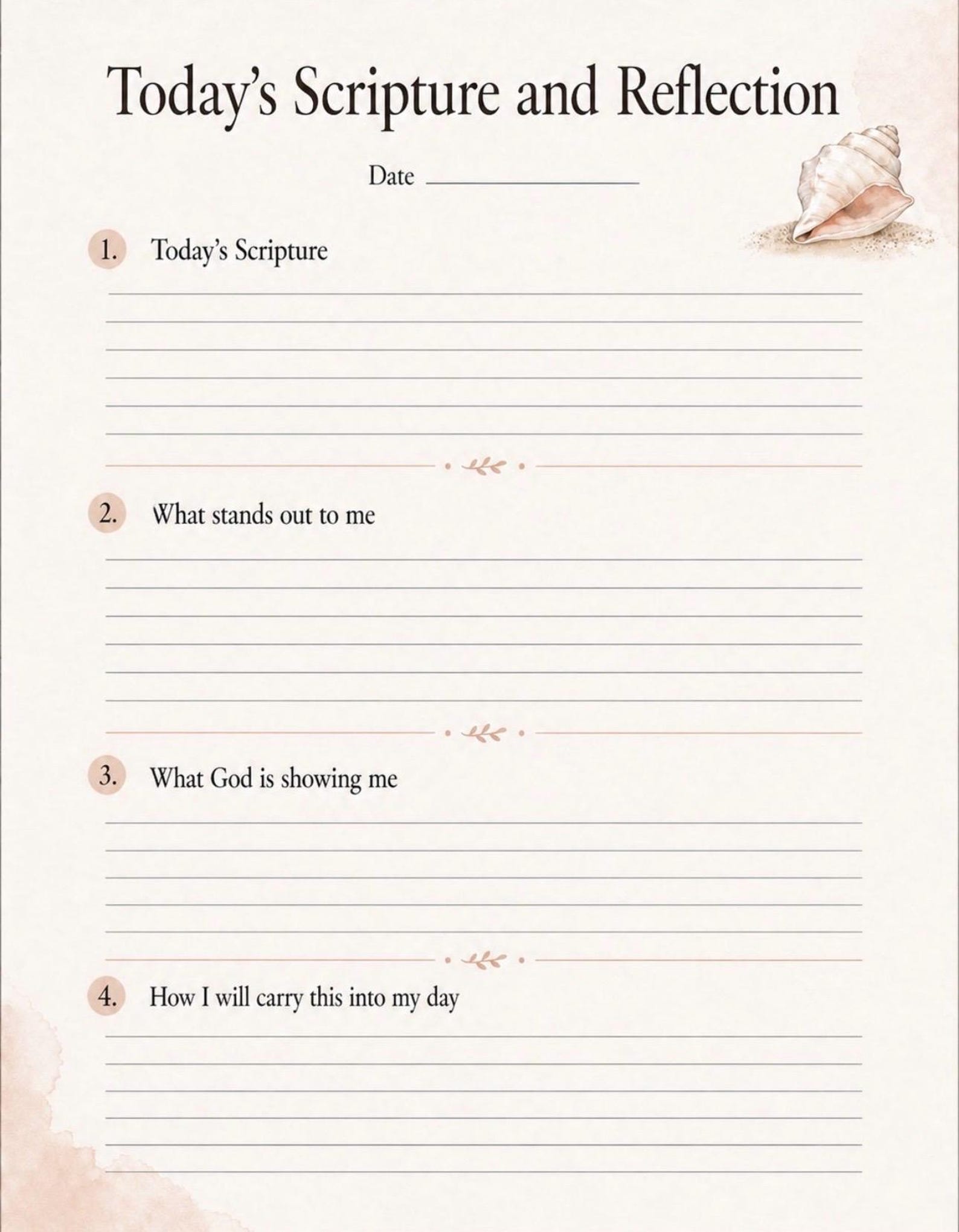 Christian Prayer Journal Pages for Women | Quiet Time Reflection ...