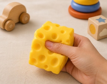 Cheese Squishy Toy, Slow Rising Stress Ball, Soft Squeeze Sensory Fidget