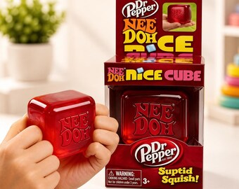 Stress Ball Cube Squishy, Transparent Fidget Toy, Sensory Squeeze, Anxiety Relief Desk Toy