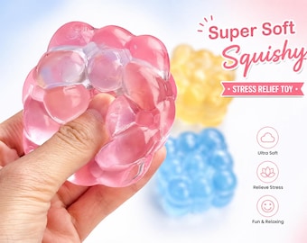 Juguete blando cúbico y esponjoso, juguete antiestrés colorido para apretar, regalo de juguete sensorial para escritorio