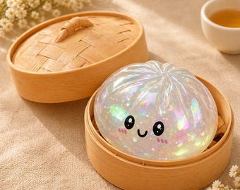 Squishy boulette arc-en-ciel, jouet sensoriel mochi scintillant, anti-stress à presser, cadeau de bureau