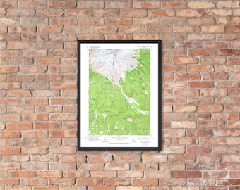 Framed 1962 Mt. Hood South Quadrangle Topographic Map Print – Timberline Lodge Oregon Wall Art