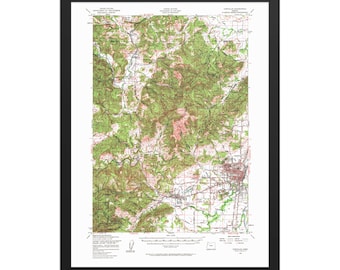 Framed 1956 Corvallis Topographic Map Print – Oregon State University, Reser Stadium, PNW Wall Art