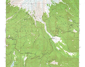 1962 Mt. Hood South Quadrangle Topographic Map Print – Timberline Lodge Oregon Wall Art