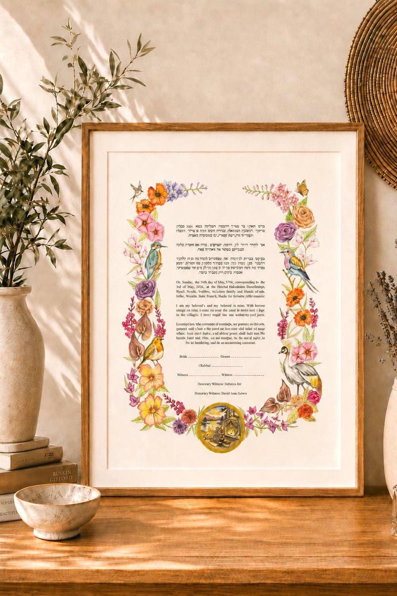 Bespoke custom ketubah fine art heirloom by SHB Ketubahs
