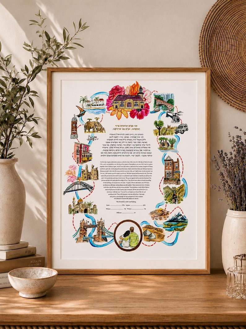 Fine art heirloom bespoke ketubah design by SHB Ketubahs