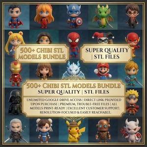Pacote Mega de Figuras Chibi 3D em STL | Mais de 500