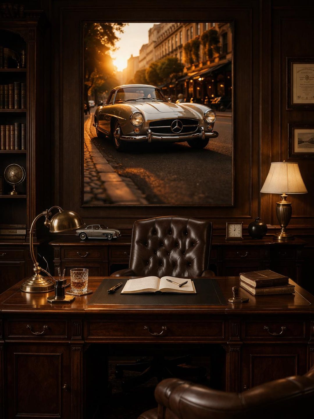 Vintage Mercedes 300SL Gullwing Poster, Classic Car Wall Art (digital ...