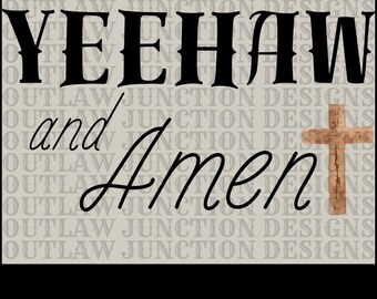 Yeehaw e Amen Western PNG, Design para Sublimação (Download Digital)