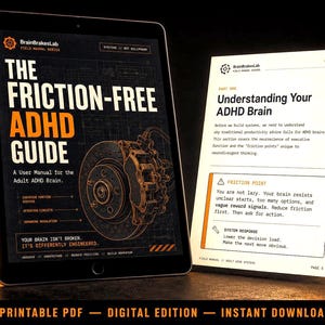 Adult ADHD Productivity Guide | Executive Dysfunction Book for Task Paralysis | PDF + EPUB Download