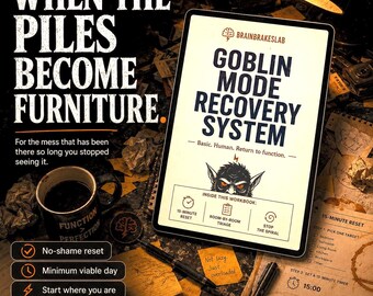 ADHD Cleaning Workbook | Goblin Mode Recovery for Burnout (Printable PDF + Interactive)