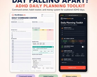 ADHS Tagesplaner-Toolkit | Dysfunktion, Habit Tracker, Budget (Interaktives PDF)