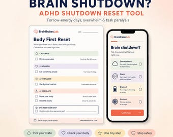 ADHS Shutdown-Reset-Tool, Überwältigung, Aufgabenlähmung (druckbare PDF)