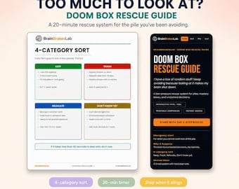 ADHD Doom Box Rettungsleitfaden, Declutter Workbook (Printable PDF + Html)