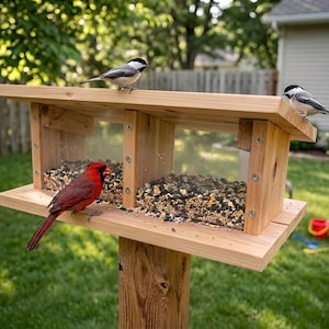 DIY Backyard Bird Feeder Build Plan: Outdoor Woodworking plan(PDF File)