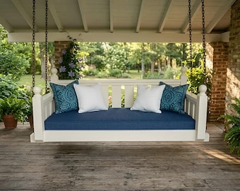 Plano para construir una cama colgante tipo columpio para porche exterior: Cama colgante de carpintería para bricolaje (archivo PDF)