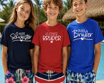Sibling T-Shirt for Kids | Big Brother T-Shirt | Little Sister T-Shirt | Big Sister | Little Brother | Organic T-Shirt Gift for Families