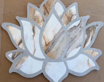 Lotus Bloom Porcelain Floor Inlay