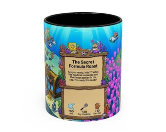 Pixel Art Underwater City Coffee Mug | Cartoon Beach Scene Design | 11oz 15oz Ceramic Mug | Ocean Animation Fan Gift | Retro TV