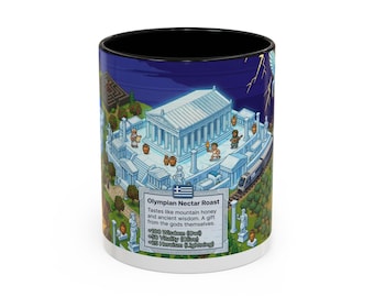 Pixel Art Ancient Greece Coffee Mug |Greek Mythology Artifacts Design|History Lover Gift Archaeological Art Artifacts Design | History lover
