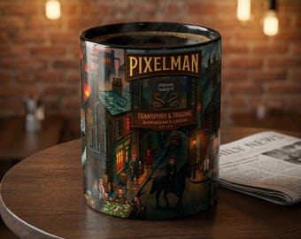 1920s Birmingham Pixel Art Mug|Industrial England Scene|Retro Gaming Style|Vintage British History Gift|Ceramic Coffee Cup